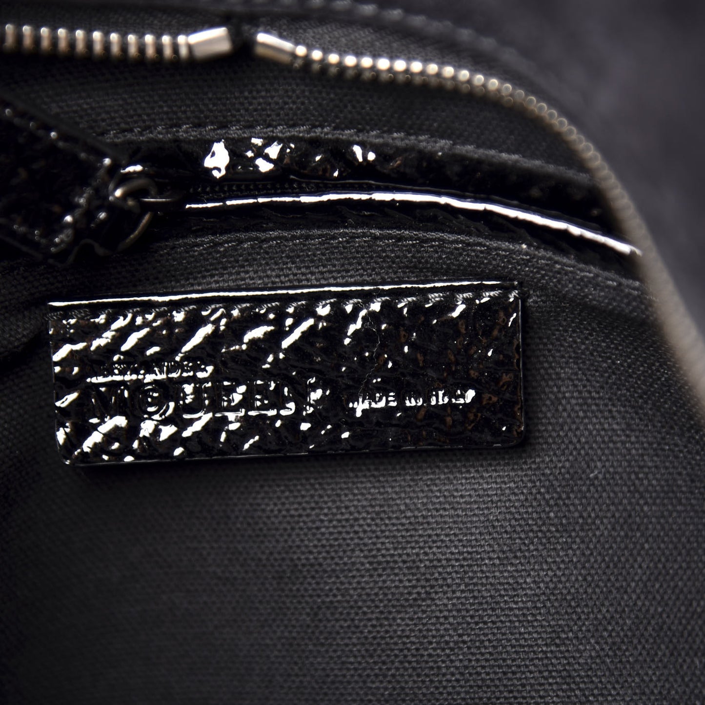 Patent Small Eyelet Padlock Skull Tote Black