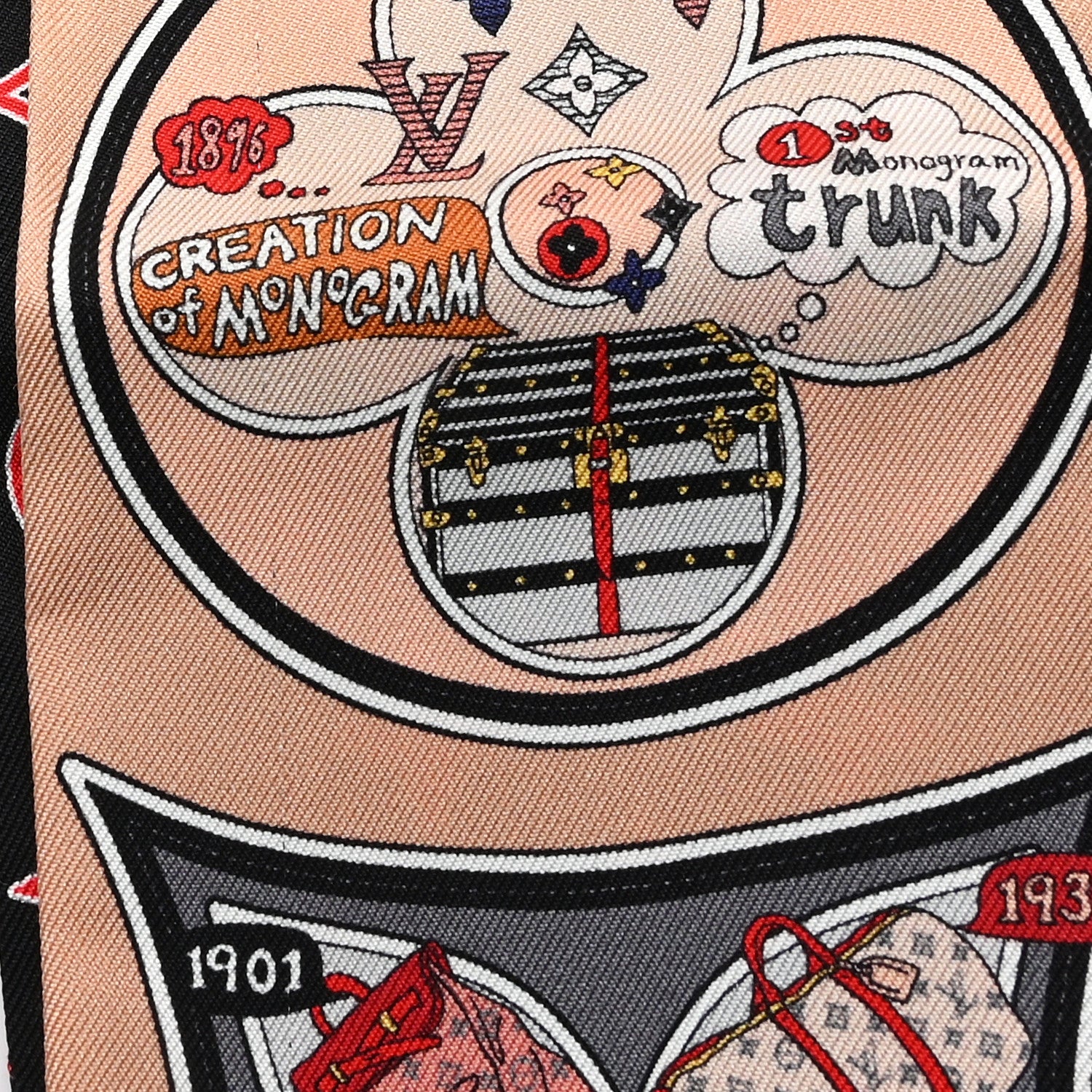 Louis Vuitton Silk Monogram Louis In A Comic Bandeau 3 of 3