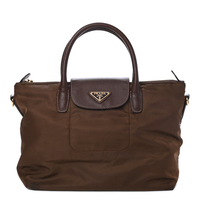 Prada Saffiano Tessuto Nylon Tote Corinto 1 of 4