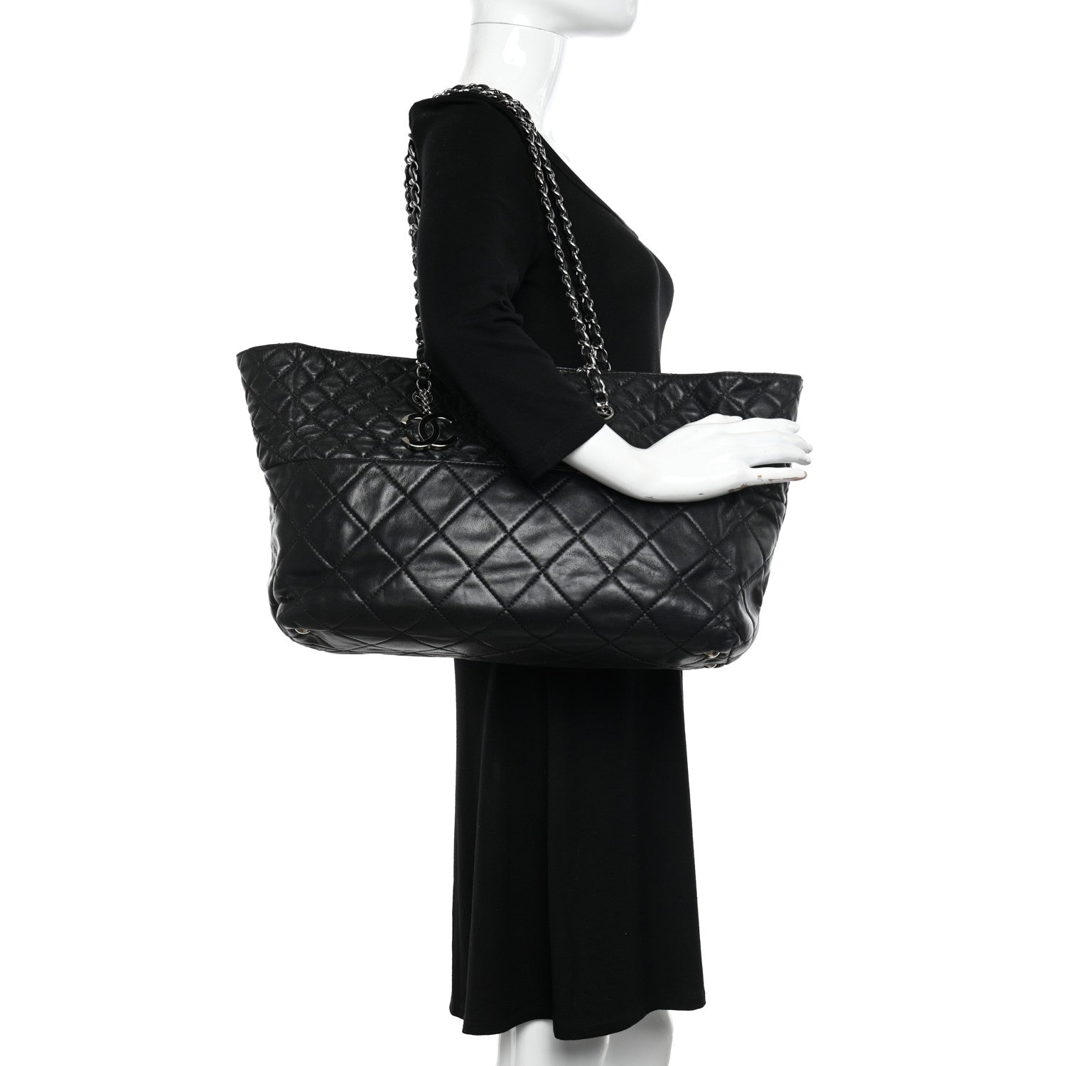 Chanel Calfskin Quilted Large In the Business Tote Black 2 of 11