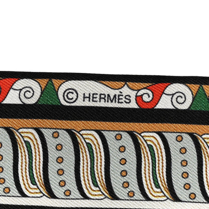 Hermes Silk Harnais En Rosace Twilly Vert Beige Vermillion 4 of 4