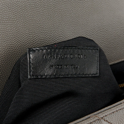 Saint Laurent Grain De Poudre Matelasse Chevron Large Monogram Satchel Earth 8 of 11