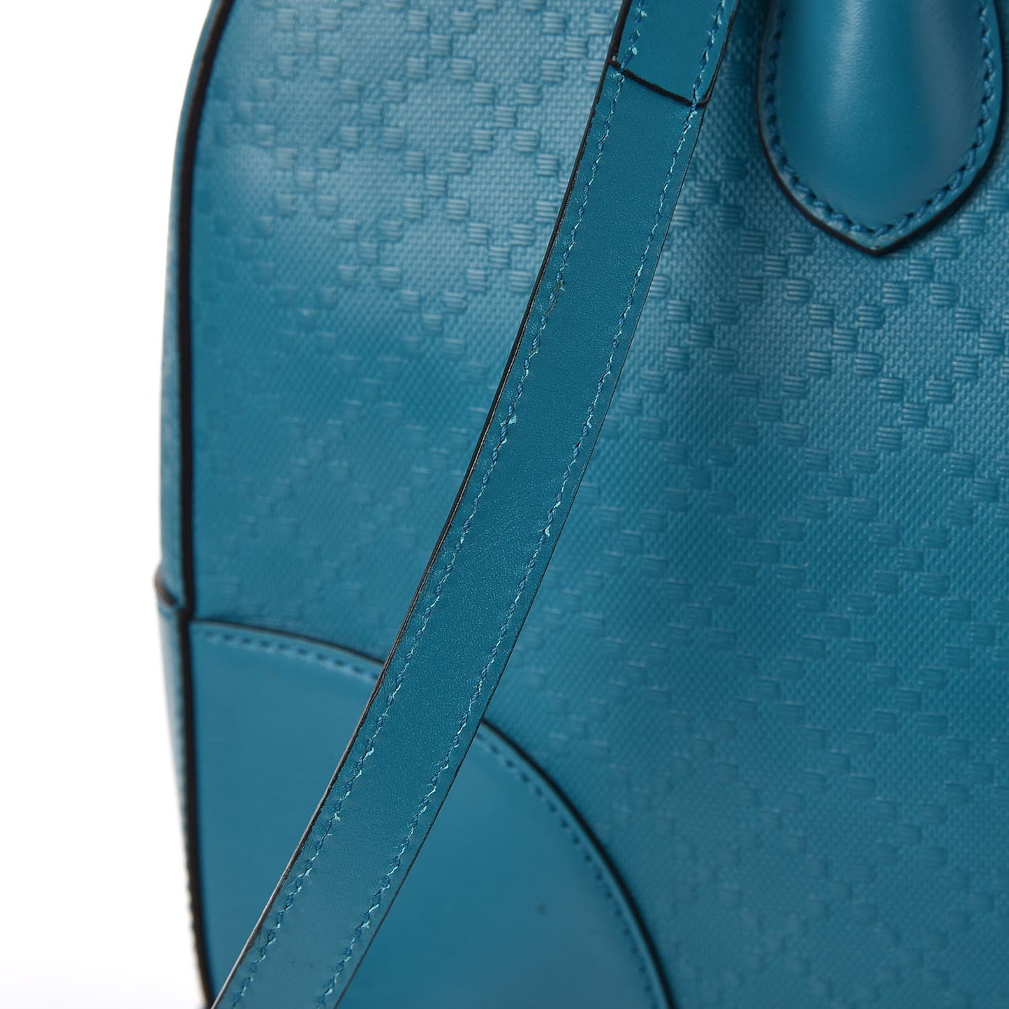 Calfskin Bright Diamante Top Handle Bag Deep Cobalt