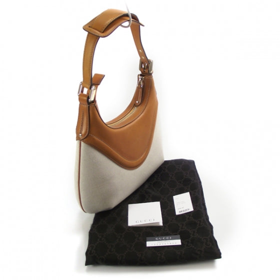 Canvas Crest Hobo Tan