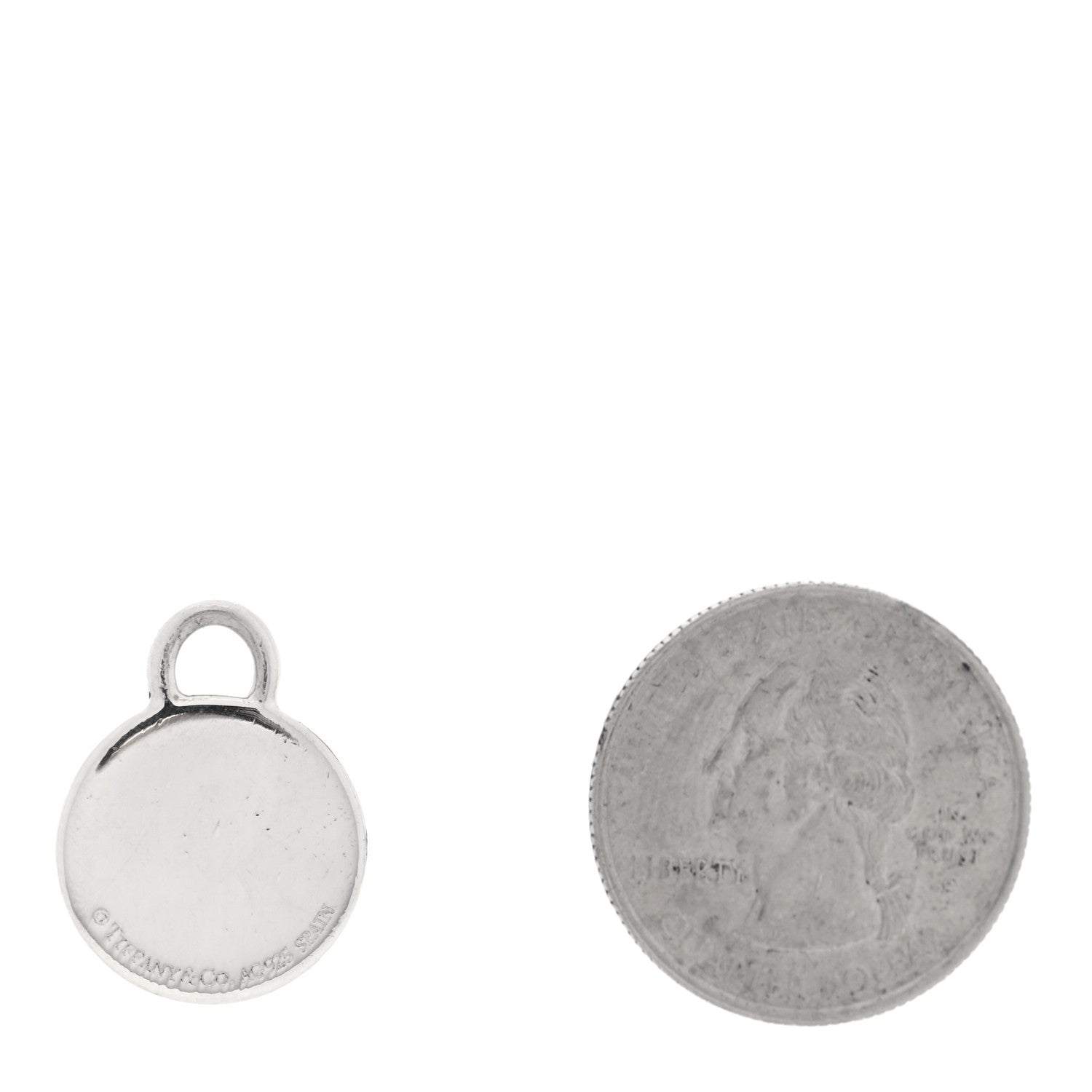 Tiffany Sterling Silver Enamel 1837 Round Charm Blue 2 of 3
