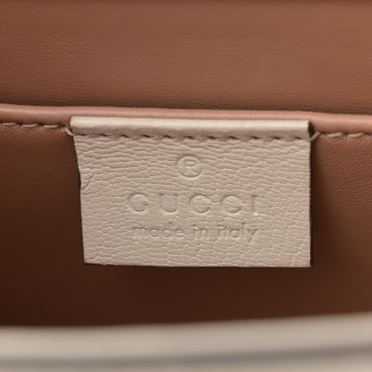 Gucci Goatskin Pearl Mini Fox Broche Bamboo Top Handle Bag Hibiscus Red Mystic White 6 of 14