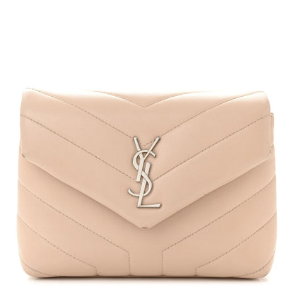 Saint Laurent Calfskin Y Quilted Monogram Toy Loulou Crossbody Bag Nude Powder 1 of 13