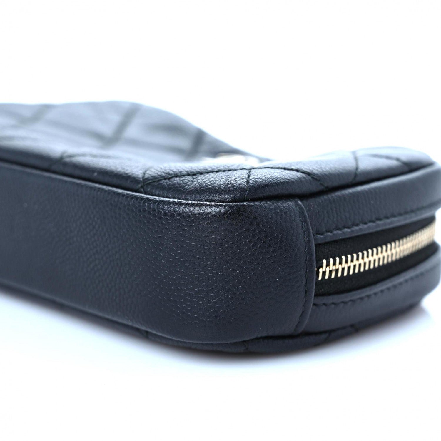 Chanel Caviar Quilted Small Curvy Pouch Cosmetic Case Black 9 of 13