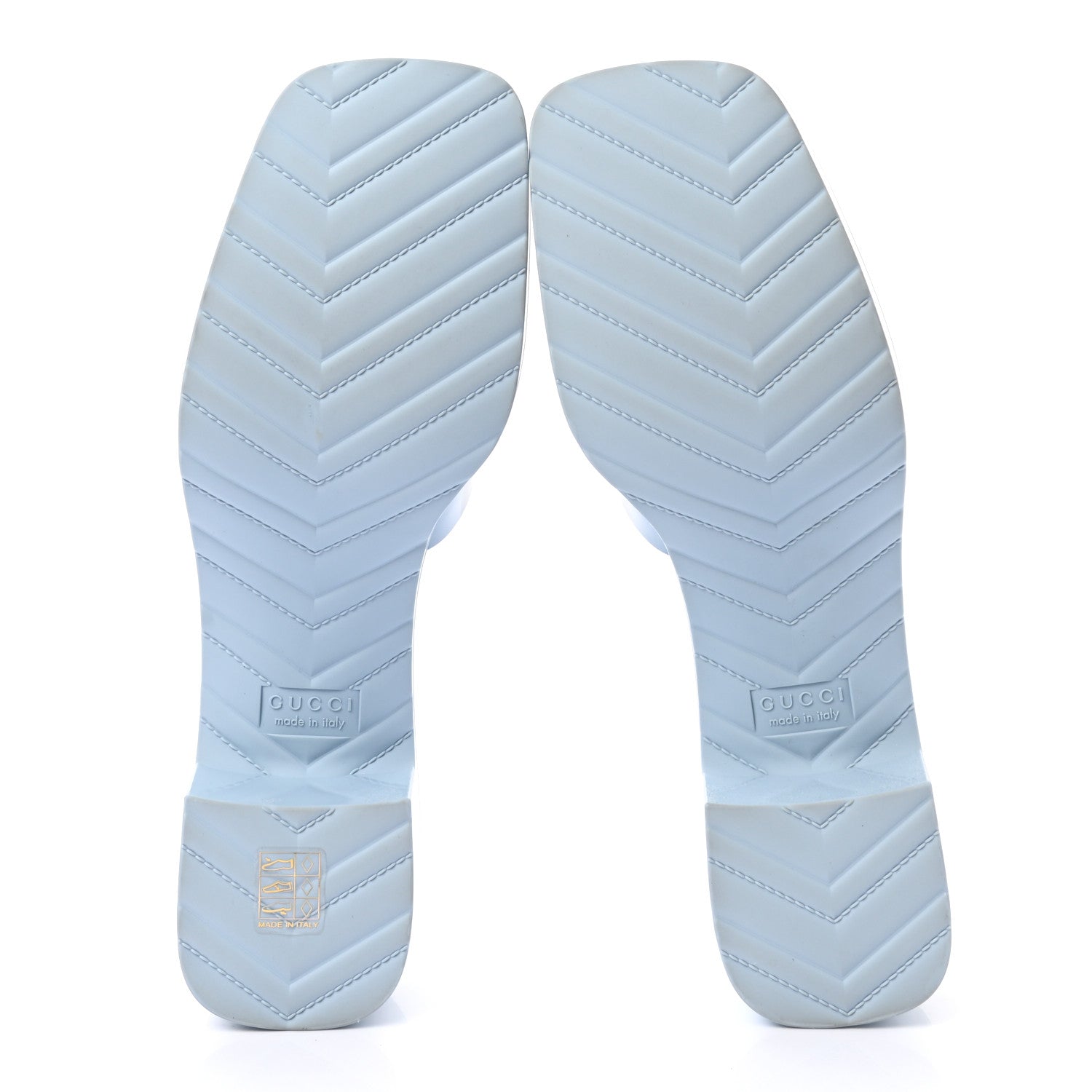 Gucci Rubber Gucci Logo Womens Platform 20/60mm Slide Sandals 42 Porcelain Light Blue 5 of 8