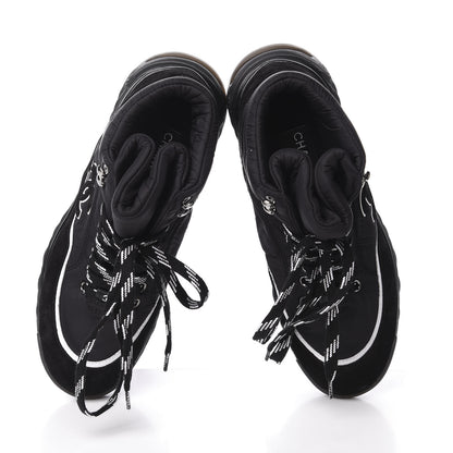 Chanel Fabric Suede Womens CC Sneakers 36.5 Black 5 of 10