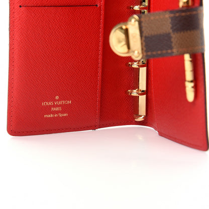 Louis Vuitton Damier Ebene Koala Small Ring Agenda Cover Red 6 of 7