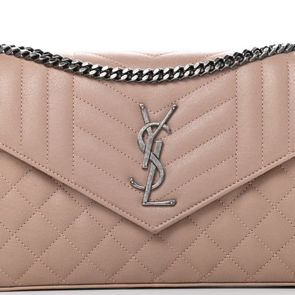 Saint Laurent Sheepskin Tri-Quilt Monogram Envelope Chain Wallet Beige 8 of 12