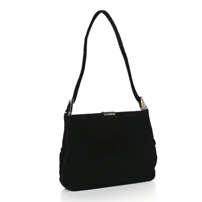 Fendi Velvet Shoulder Bag Black 2 of 8