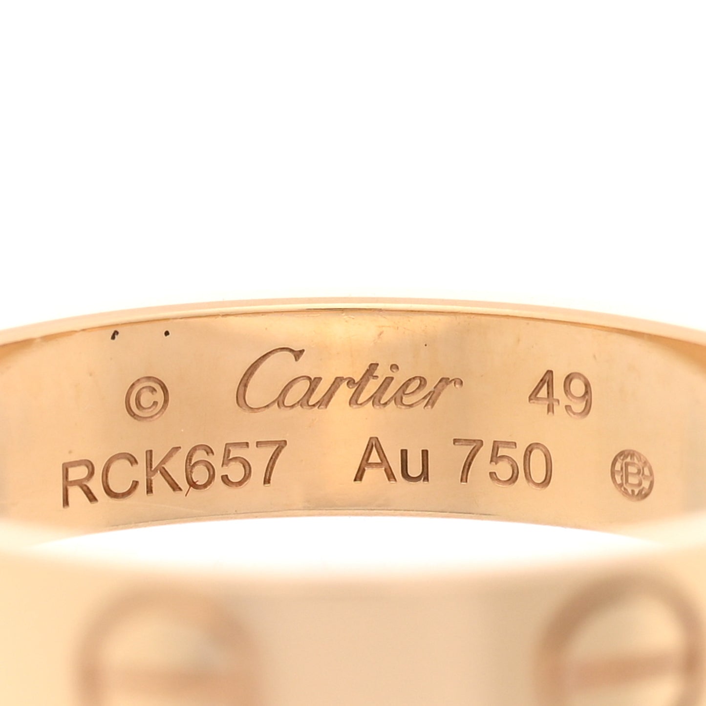 18K Yellow Gold 3.5mm LOVE Wedding Band Ring 49 4.75