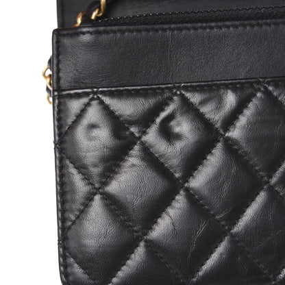 Chanel Aged Calfskin Quilted Lucky Charms 2.55 Reissue Wallet On Chain WOC Black 9 of 12