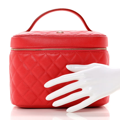 Chanel Caviar Quilted Large Vanity Pouch Red 3 of 8