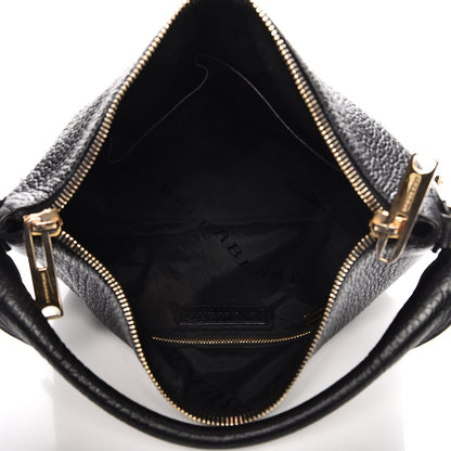 Burberry Signature Grain Calfskin Medium Hobo Black 5 of 9