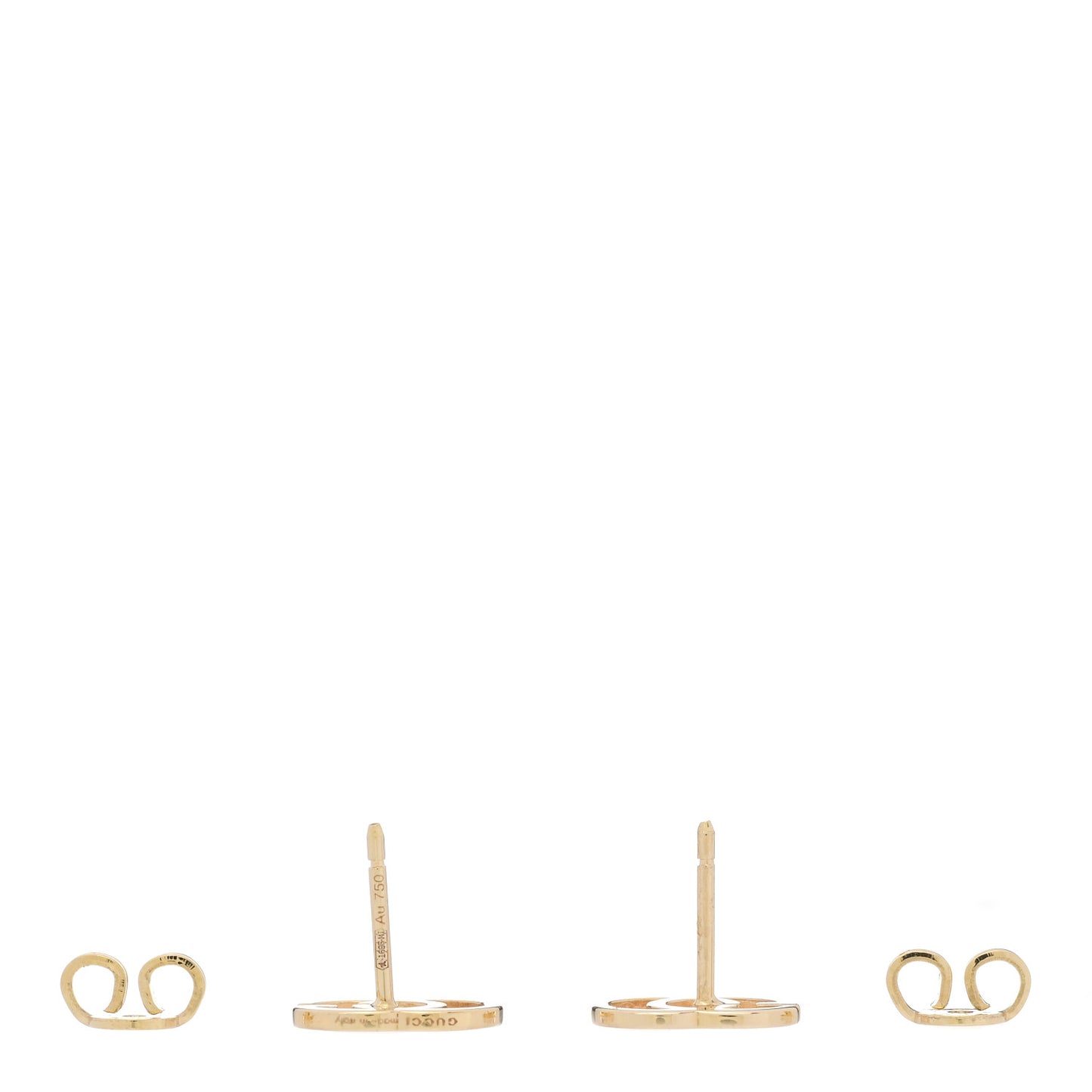 18K Yellow Gold Running G Stud Earrings
