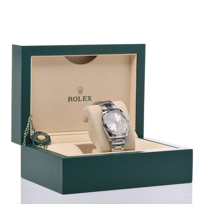 Rolex Stainless Steel 18K White Gold Diamond 34mm Oyster Perpetual Date Watch Silver 115234 8 of 8