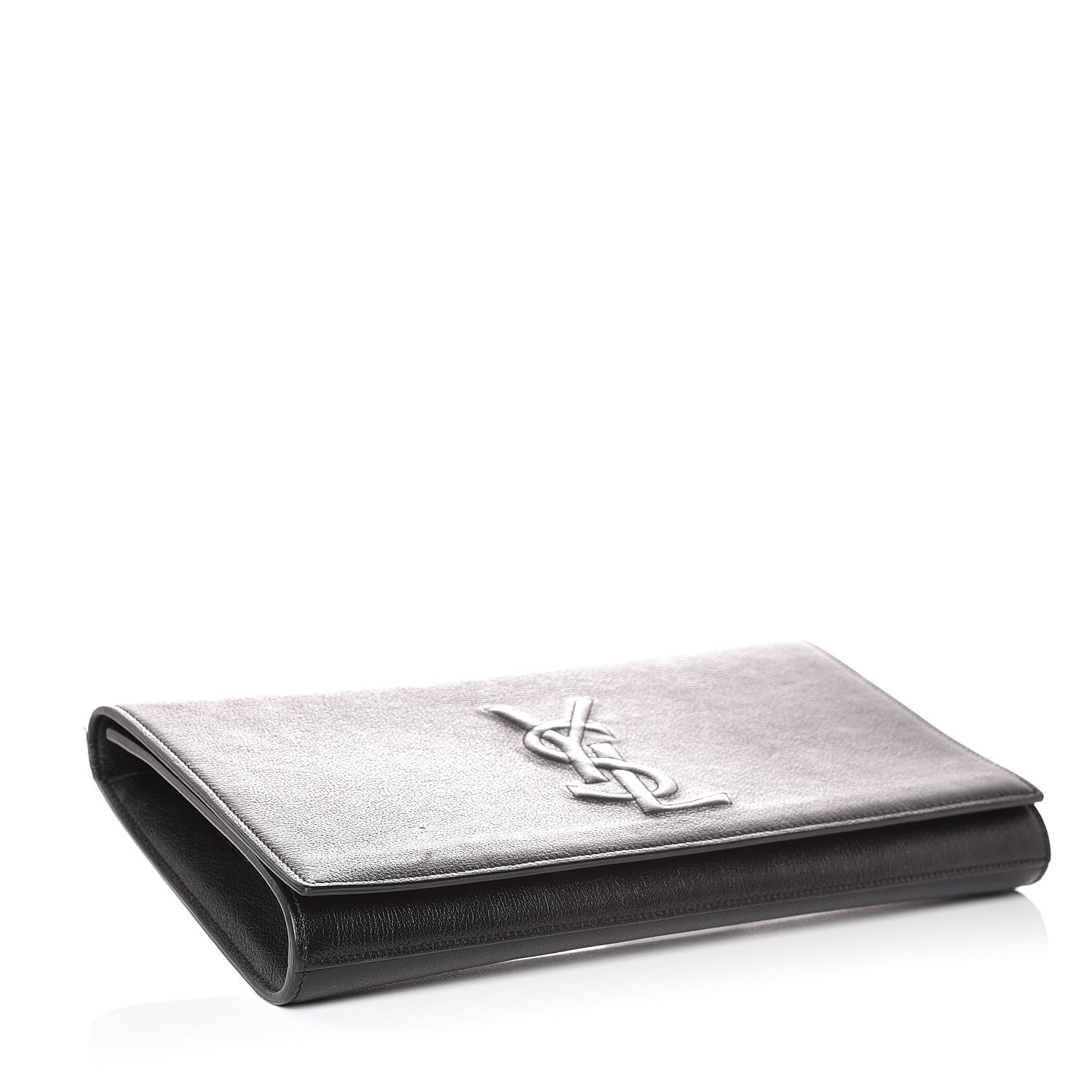 Saint Laurent Calfskin Monogram Large Belle De Jour Clutch Black 4 of 6