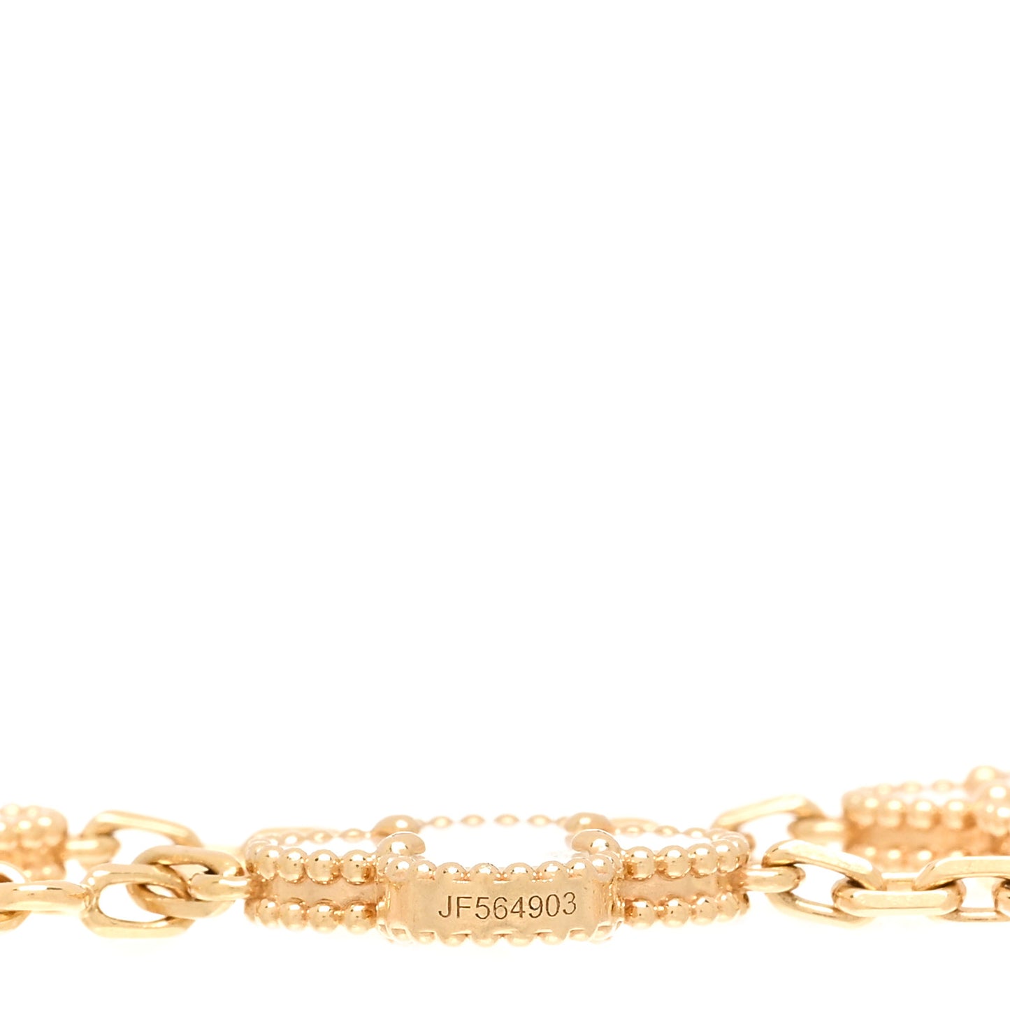 18K Yellow Gold Mother of Pearl 5 Motifs Vintage Alhambra Bracelet