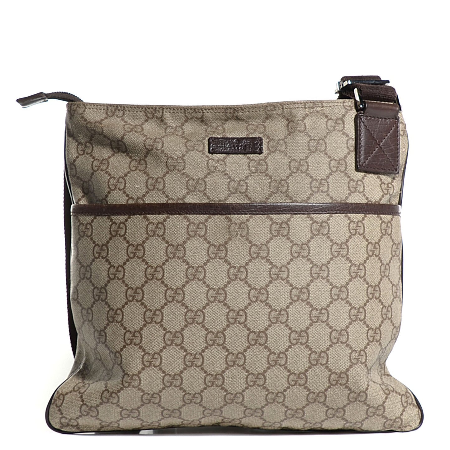 GG Plus Monogram Medium Flat Messenger Bag Dark Brown