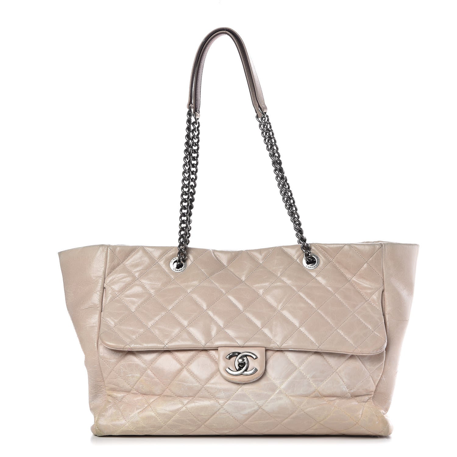 Chanel Glazed Calfskin Quilted Large Duo Color Tote Light Pink 1 of 20