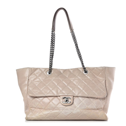 Chanel Glazed Calfskin Quilted Large Duo Color Tote Light Pink 1 of 20