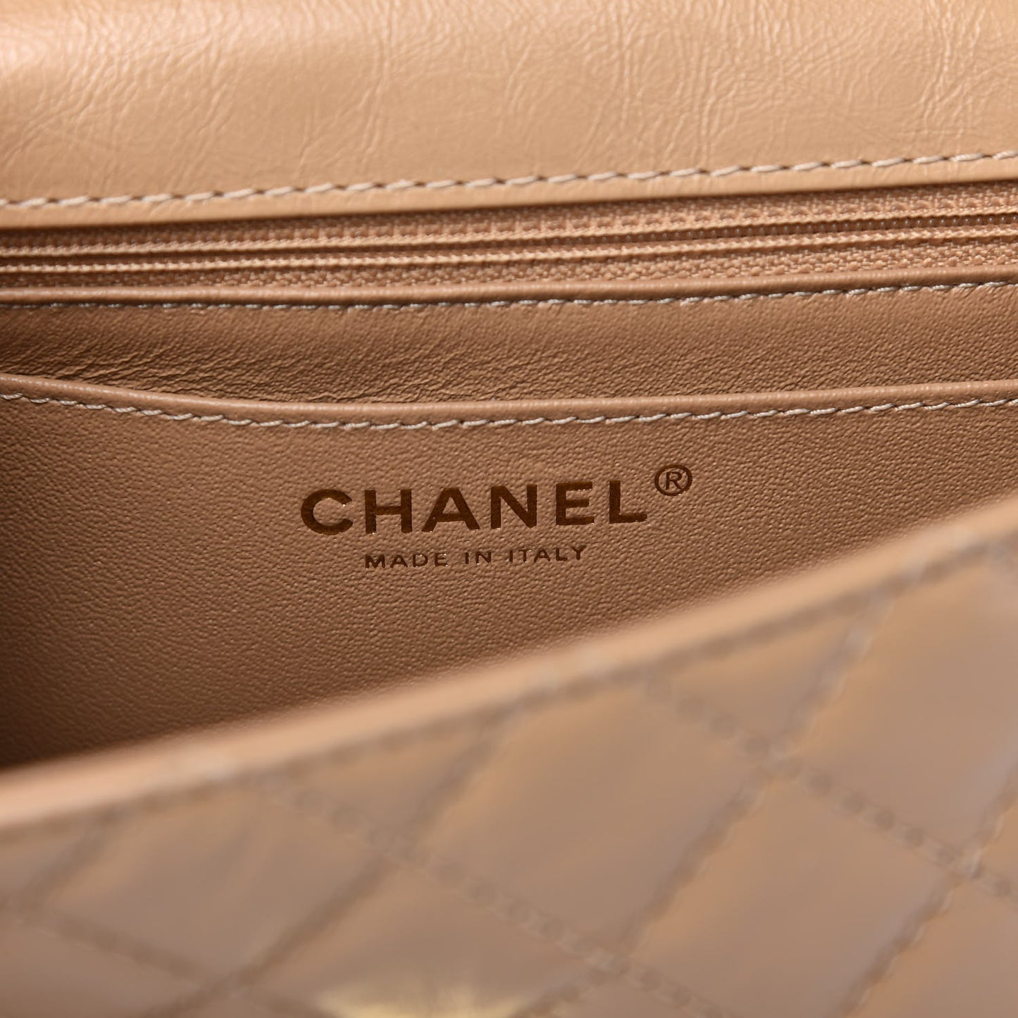 Aged Calfskin Quilted 2.55 Reissue Mini Flap Beige