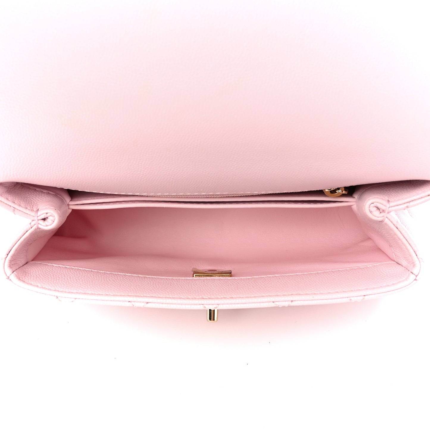 Caviar Quilted Mini Coco Handle Flap Light Pink