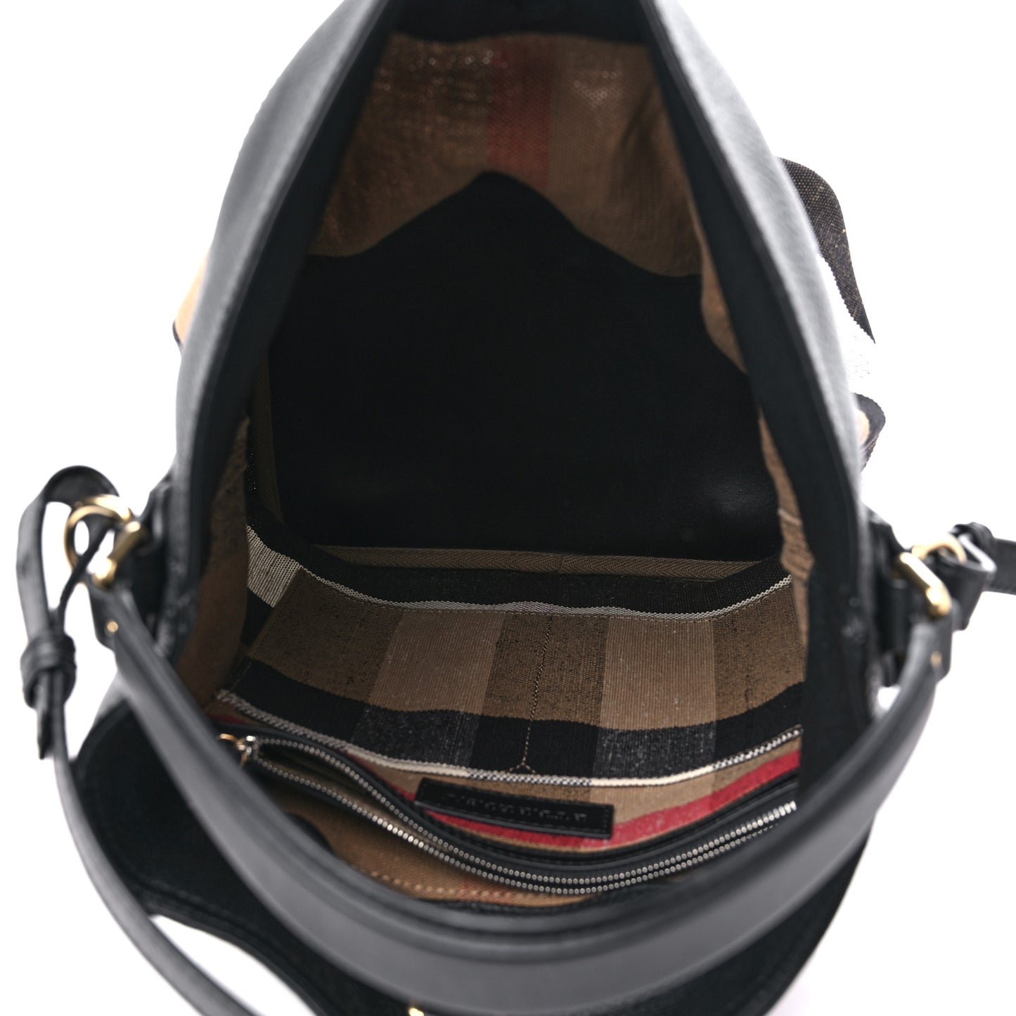 Grainy Calfskin Canvas Mega Check Medium Ashby Tassel Hobo Black