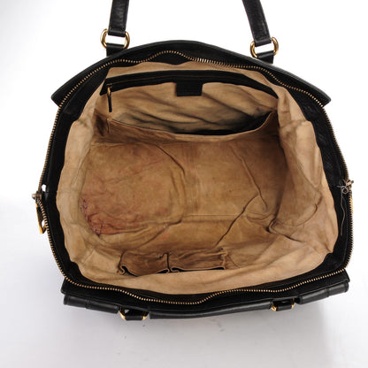 Gucci Pebbled Calfskin Medium 1973 Top Handle Satchel Black 5 of 11