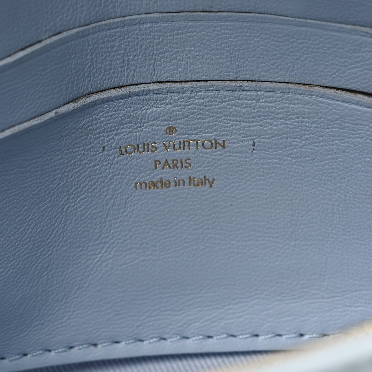 Calfskin Bubblegram Wallet On Strap Ice Blue