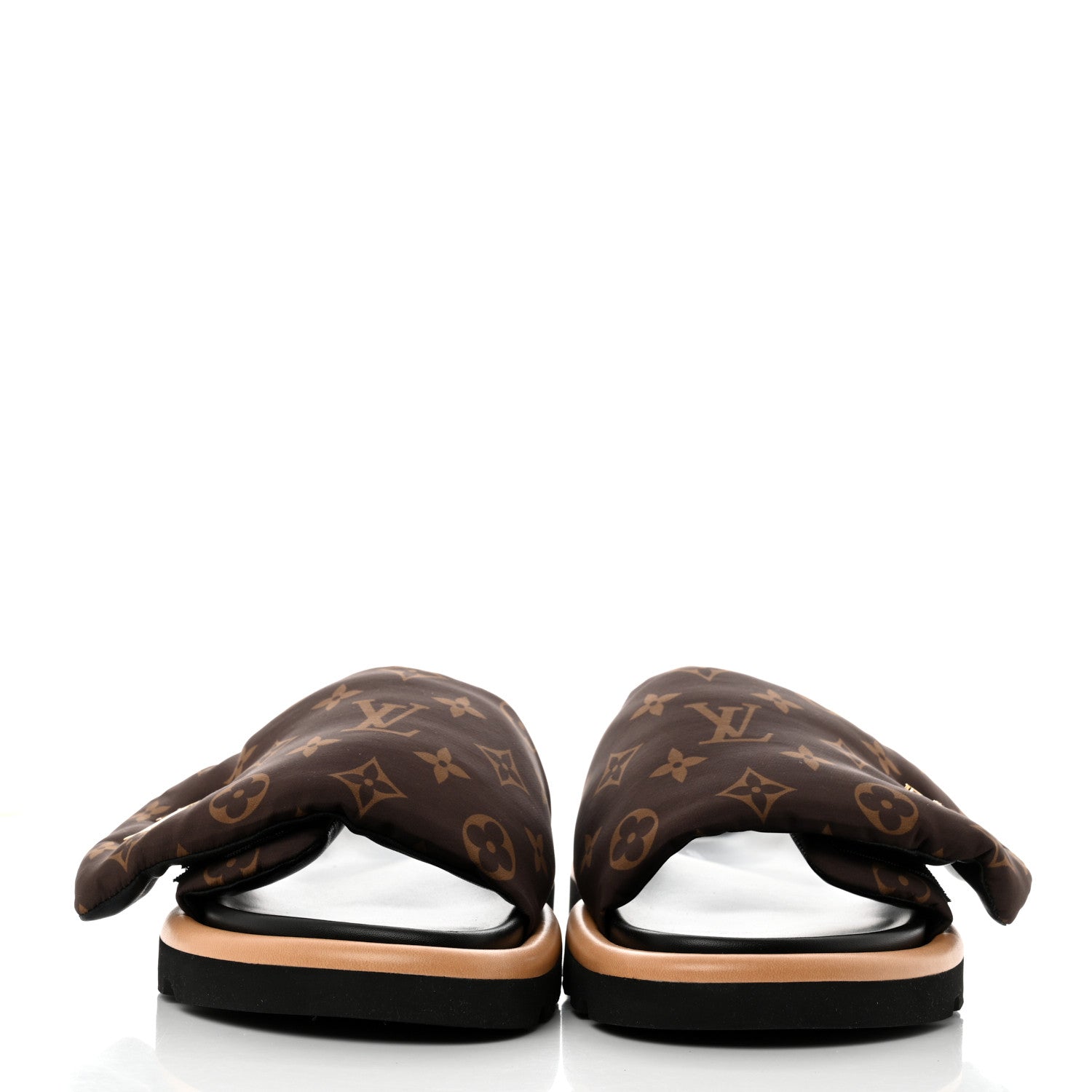 Louis Vuitton Nylon Monogram LV Pool Pillow Flat Comfort Mule 38 Cacao Brown 2 of 8