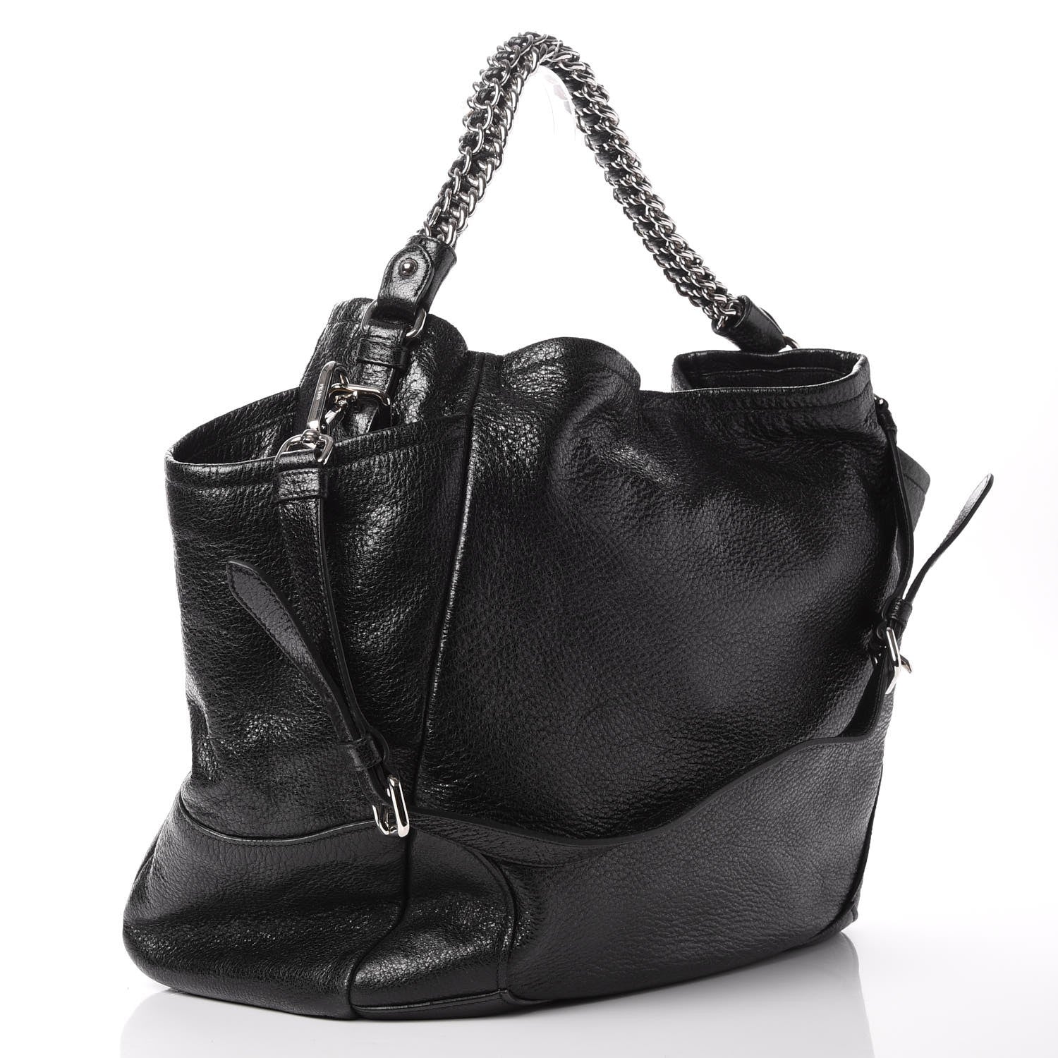Prada Cervo Lux Chain Shoulder Bag Nero Black 3 of 7