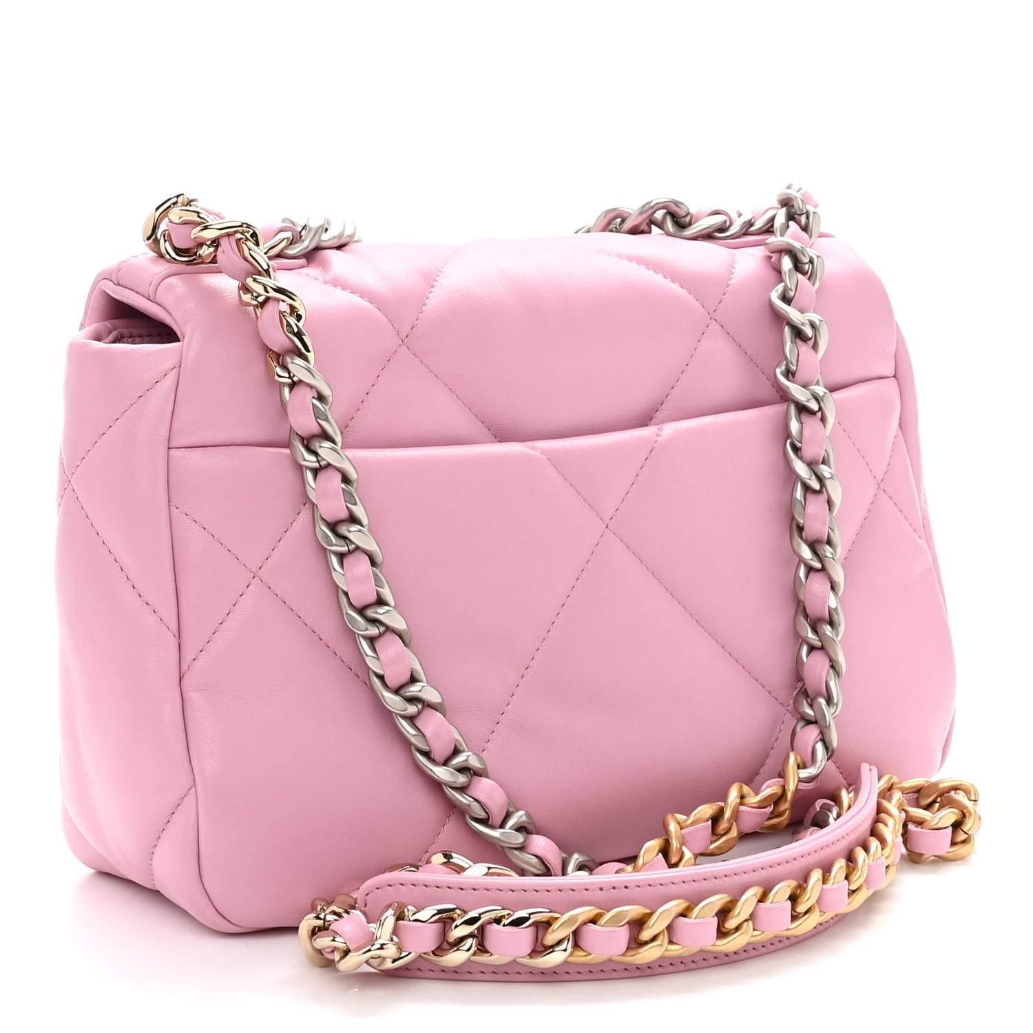 Chanel Lambskin Quilted Medium Chanel 19 Flap Pink 3 of 11