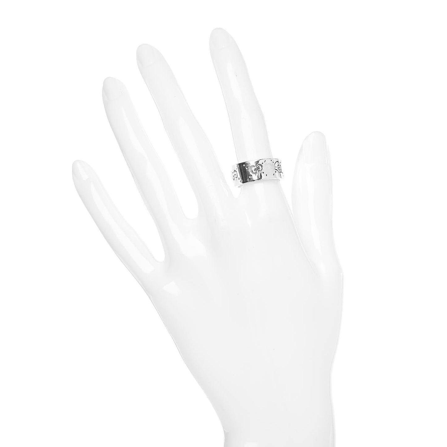 Sterling Silver GucciGhost Hamlet Skull Band Ring 52 6
