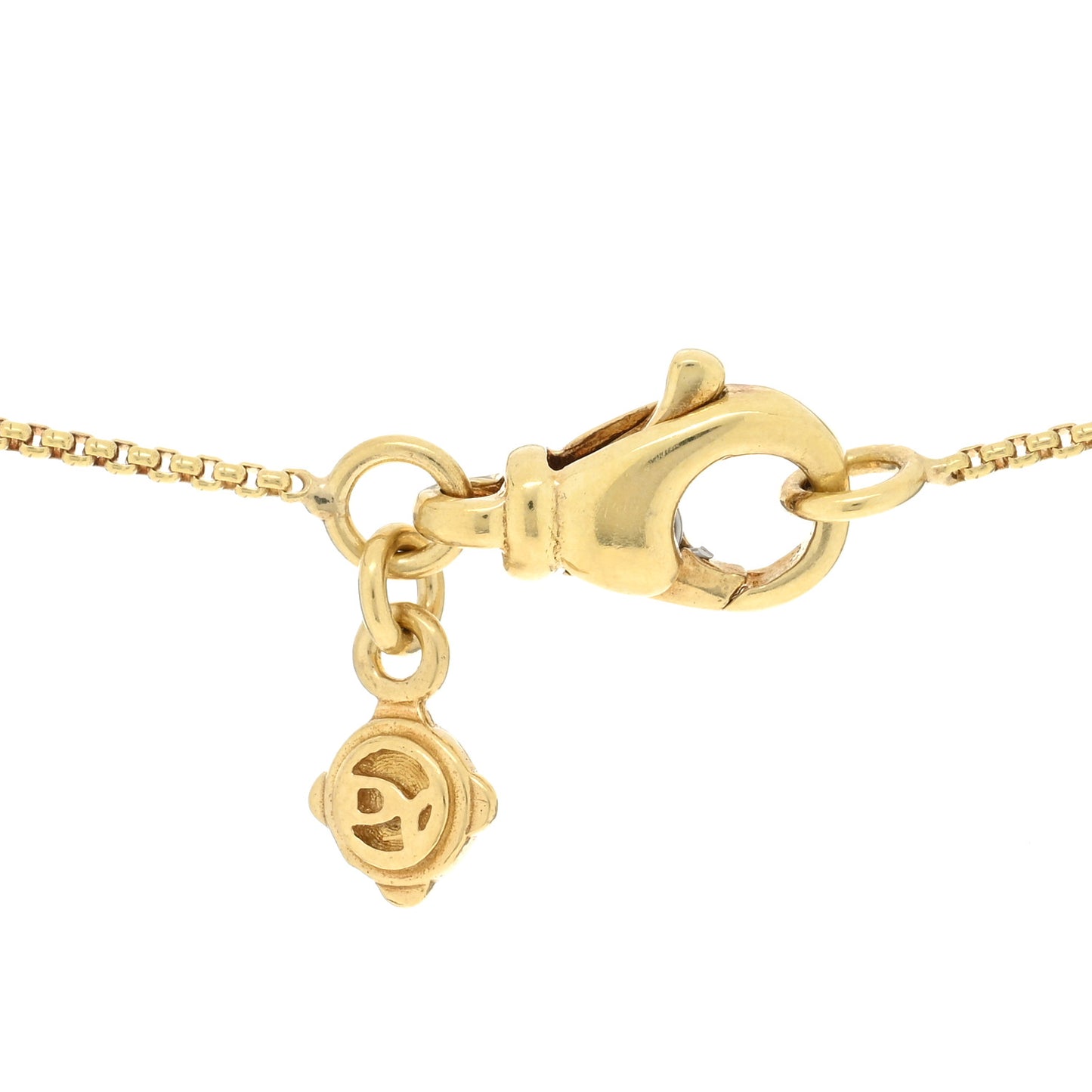 18K Yellow Gold Garnet 14mm Infinity Pendant Necklace