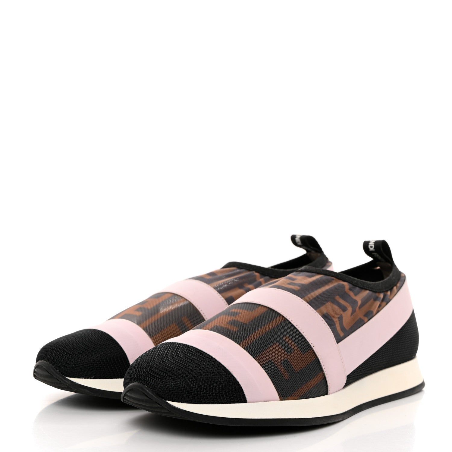 Fendi Technical Mesh Tulle Slip On Sneaker 37 Rose Tobacco 3 of 7