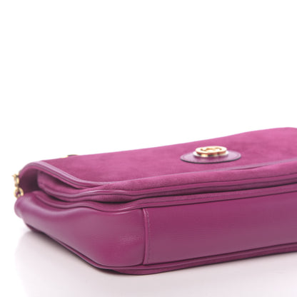 Gucci Suede Azalea Calfskin Small Marina Chain Shoulder Bag Fucsia 8 of 10