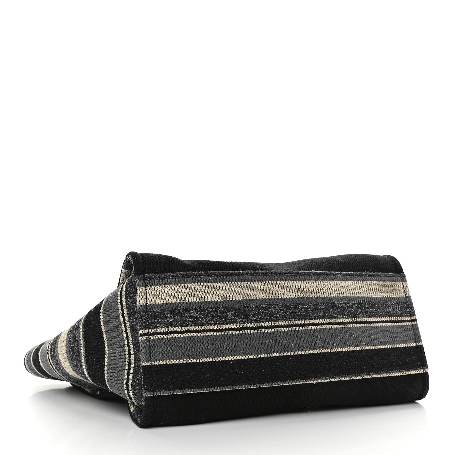 Chanel Striped Canvas Medium Deauville Tote Grey Black 4 of 9