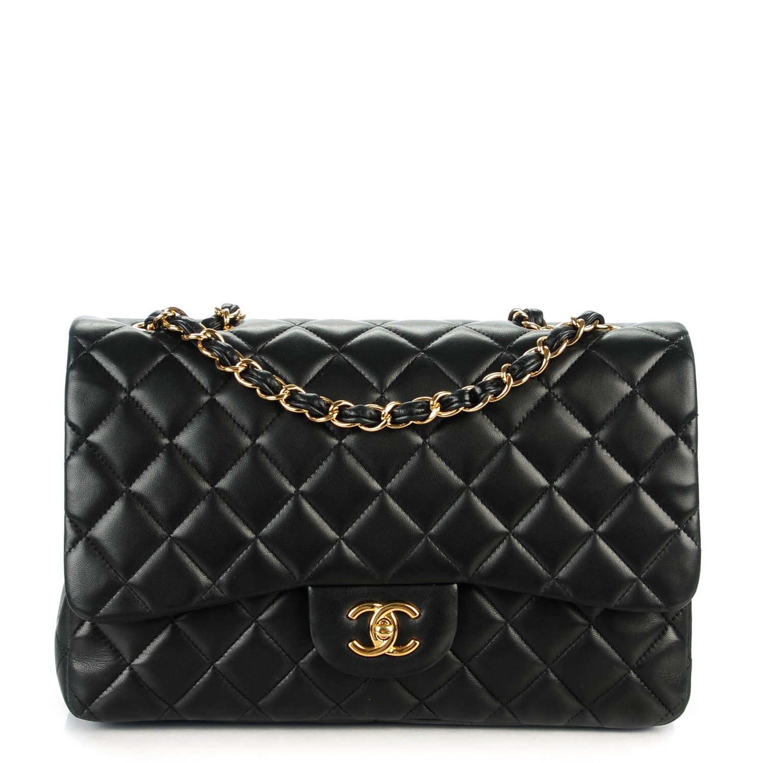 Chanel Lambskin Quilted Jumbo Single Flap Black 1 of 8