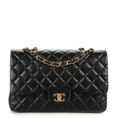 Chanel Lambskin Quilted Jumbo Single Flap Black 1 of 8