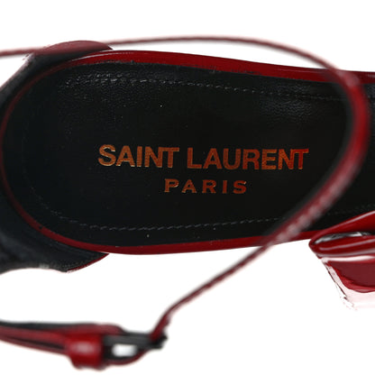 Saint Laurent Patent Calfskin Freja 105 Bow Sandals 37 Rouge Eros 7 of 10