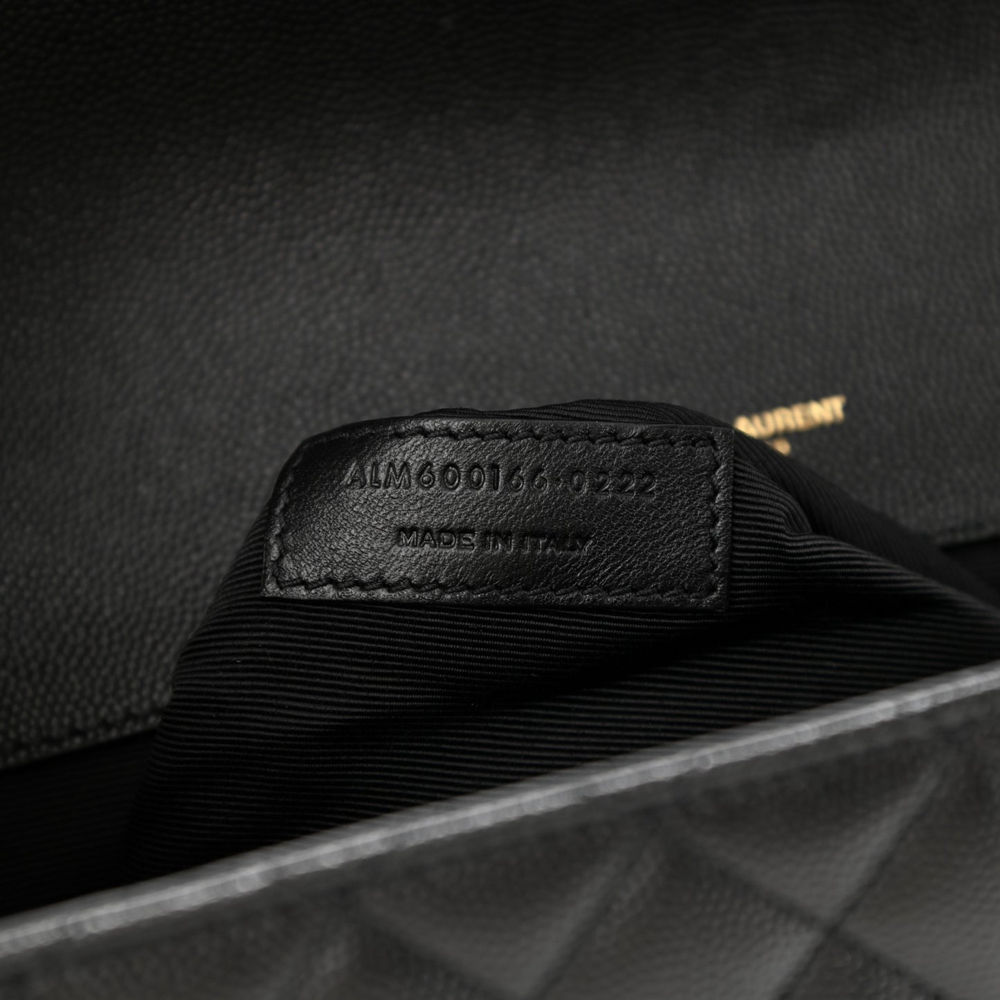 Grain De Poudre Textured Mixed Matelasse Large Triquilt Monogram Satchel Black