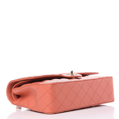 Chanel Caviar Quilted Medium Double Flap Coral 5 of 10