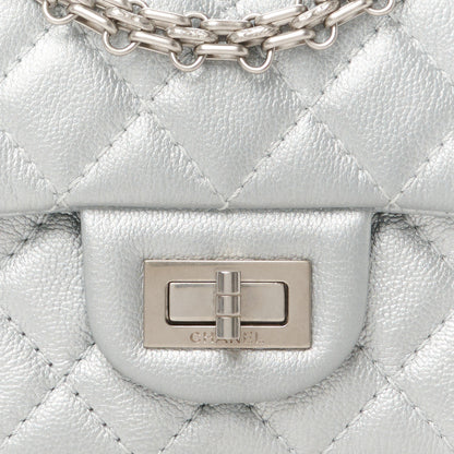 Chanel Metallic Grained Calfskin Quilted 2.55 Reissue Mini Flap Silver 8 of 10