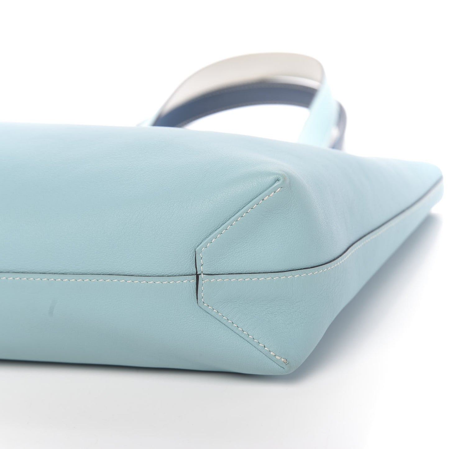 Veau Sikkim Swift Double Sens 30 Reversible Tote Gris Perle Colvert Bleu Atoll
