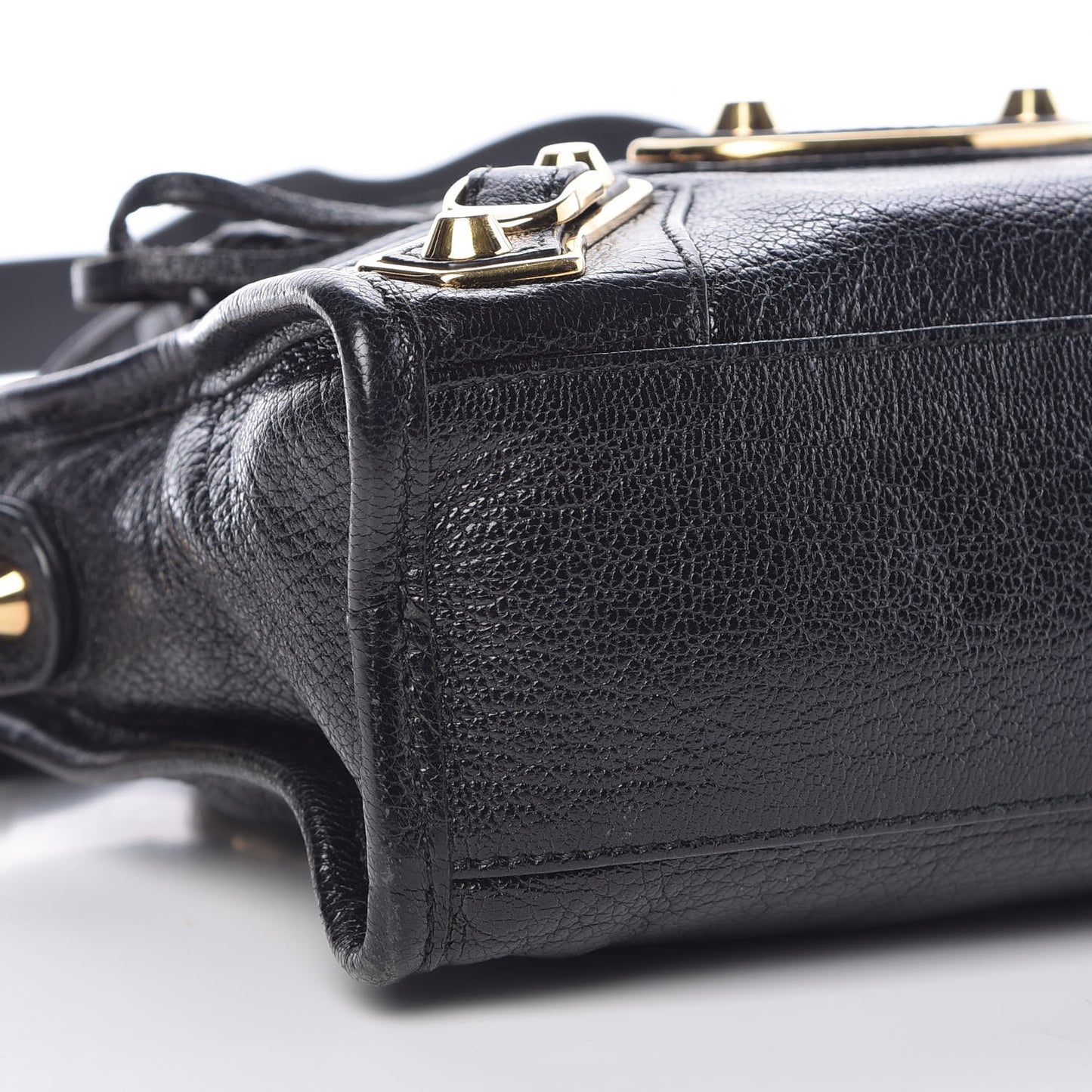 Chevre Gold Metallic Edge Hardware Mini City Black