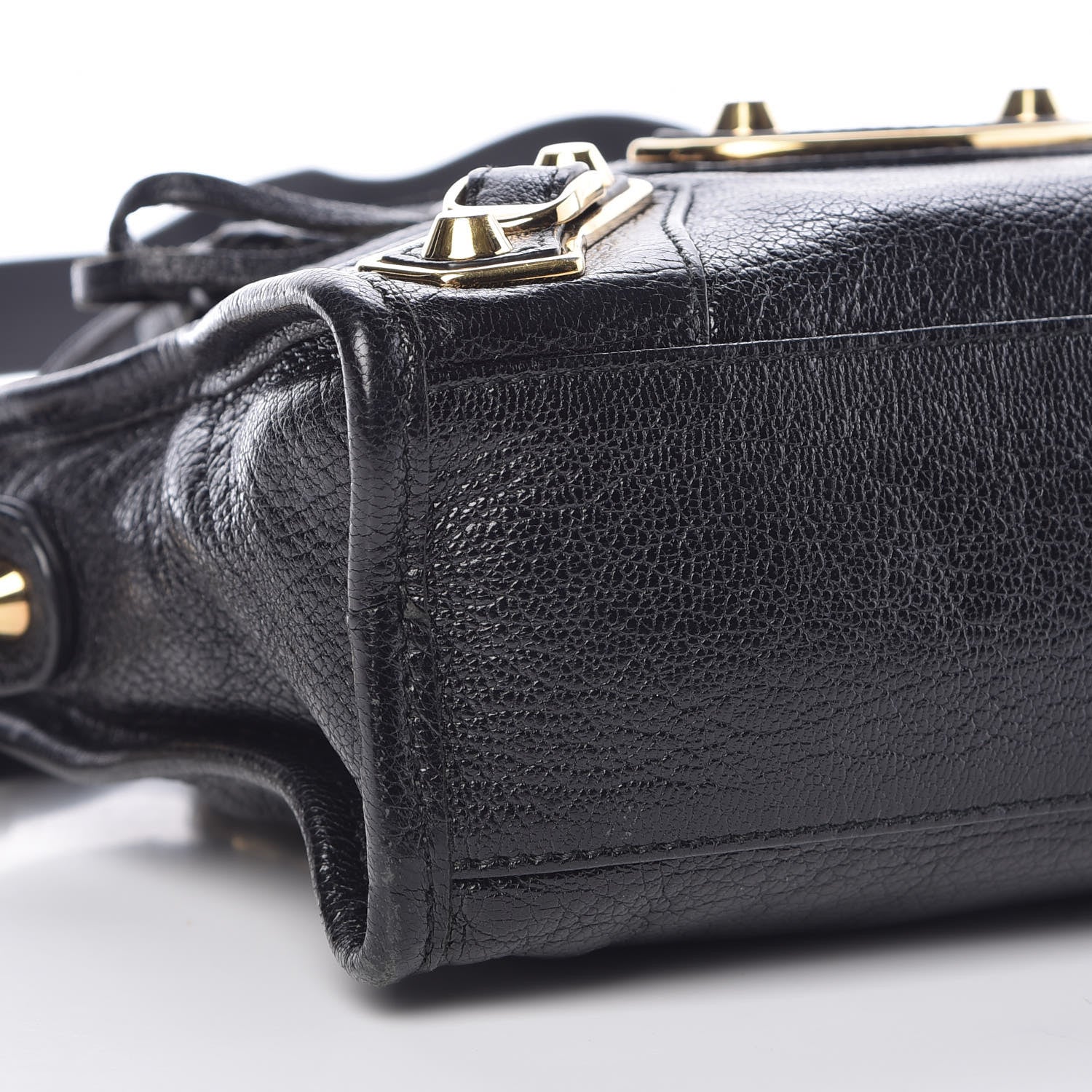 Balenciaga Chevre Gold Metallic Edge Hardware Mini City Black 9 of 10